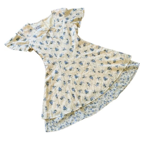 Floral Cream Mini Dress - Picture 7 of 8